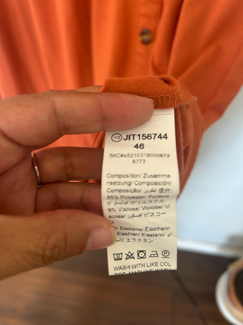 Modest & Stylish Rust Orange Short-Sleeve Midi Dress with Side Buttons Size L - Picture 4 of 6